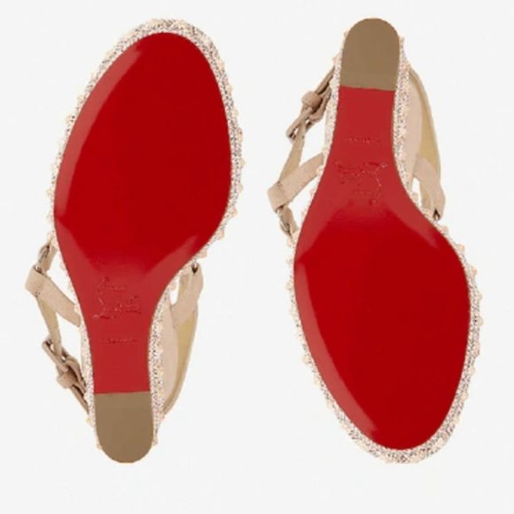 NWT Christian Louboutin Pyraclou 110 mm Suede Lame - Picture 9 of 13
